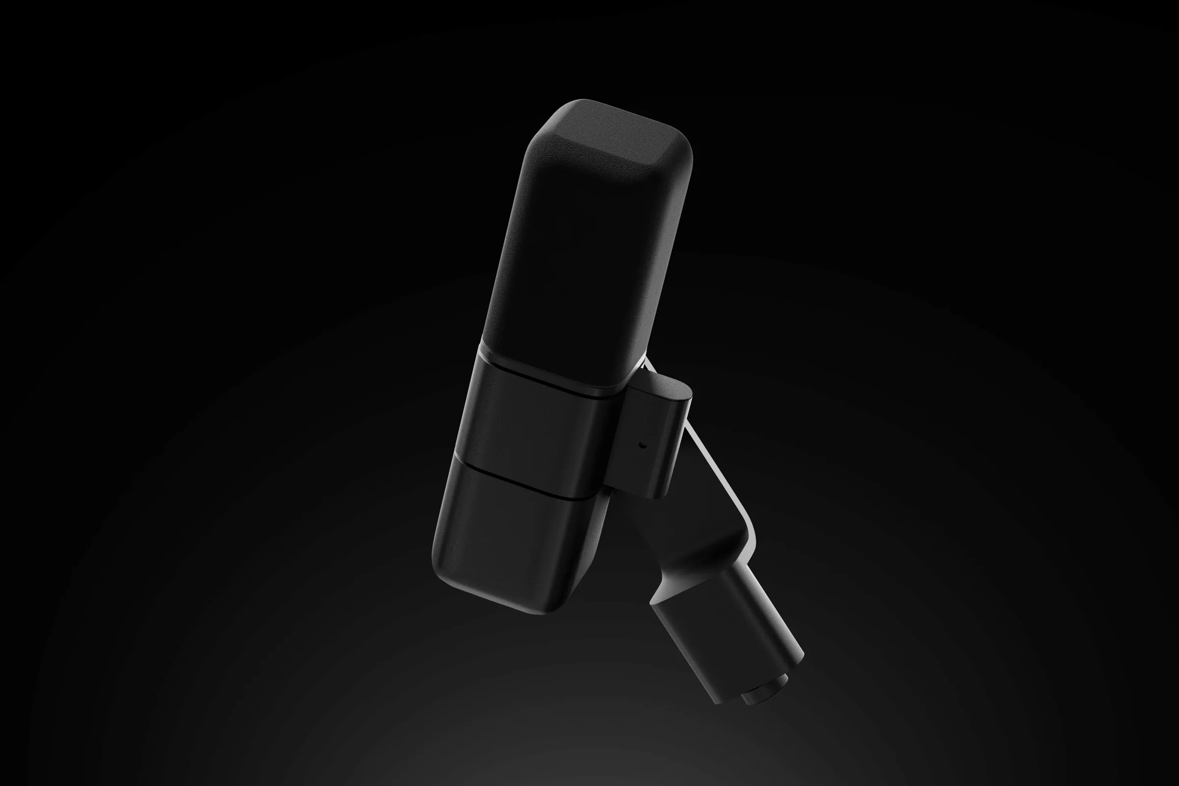 Desktop microphone in a low-key studio render