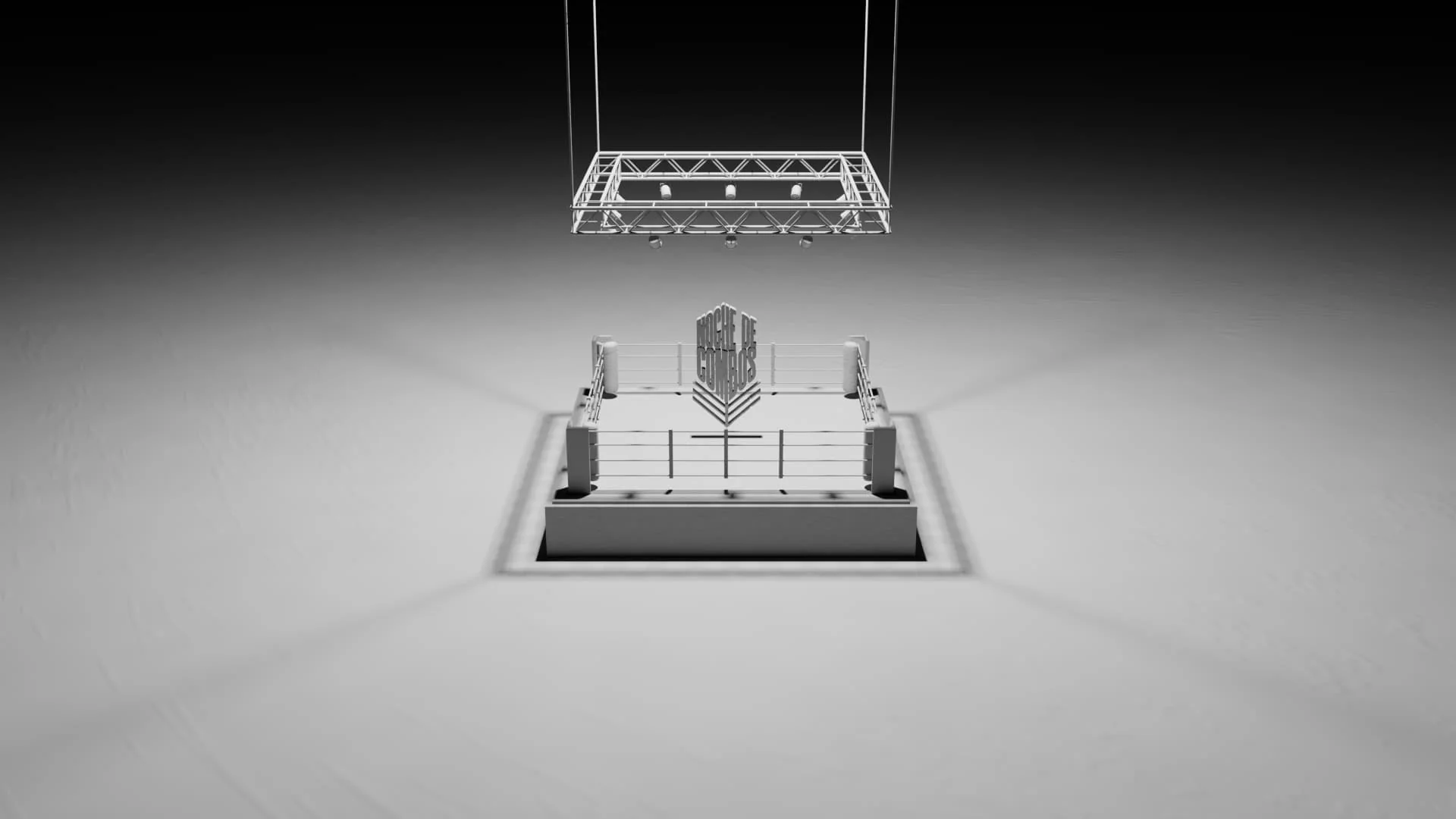 Clay render of the isolated ring and lighting rig