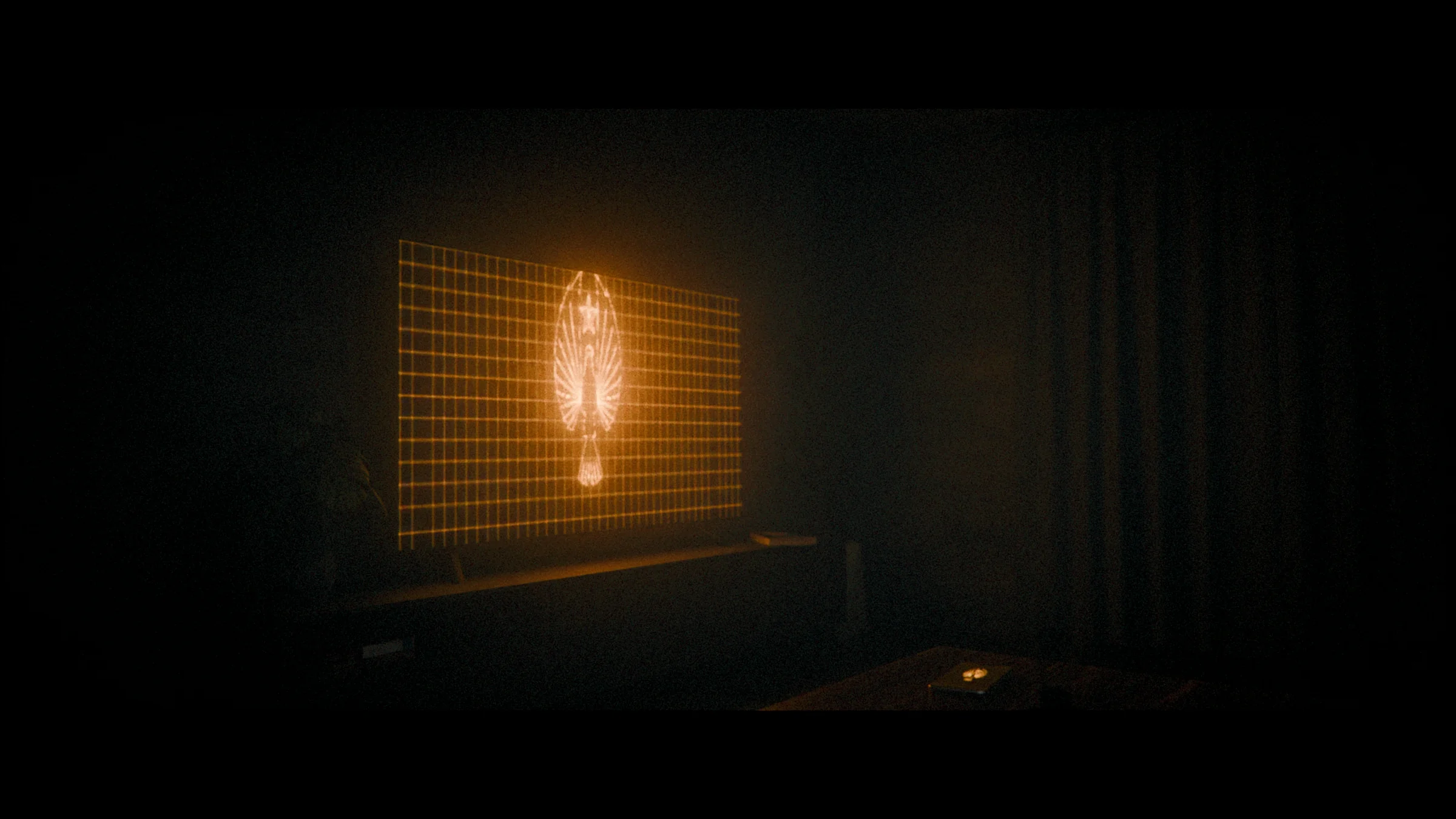 Warm signal glowing on a dark monitor