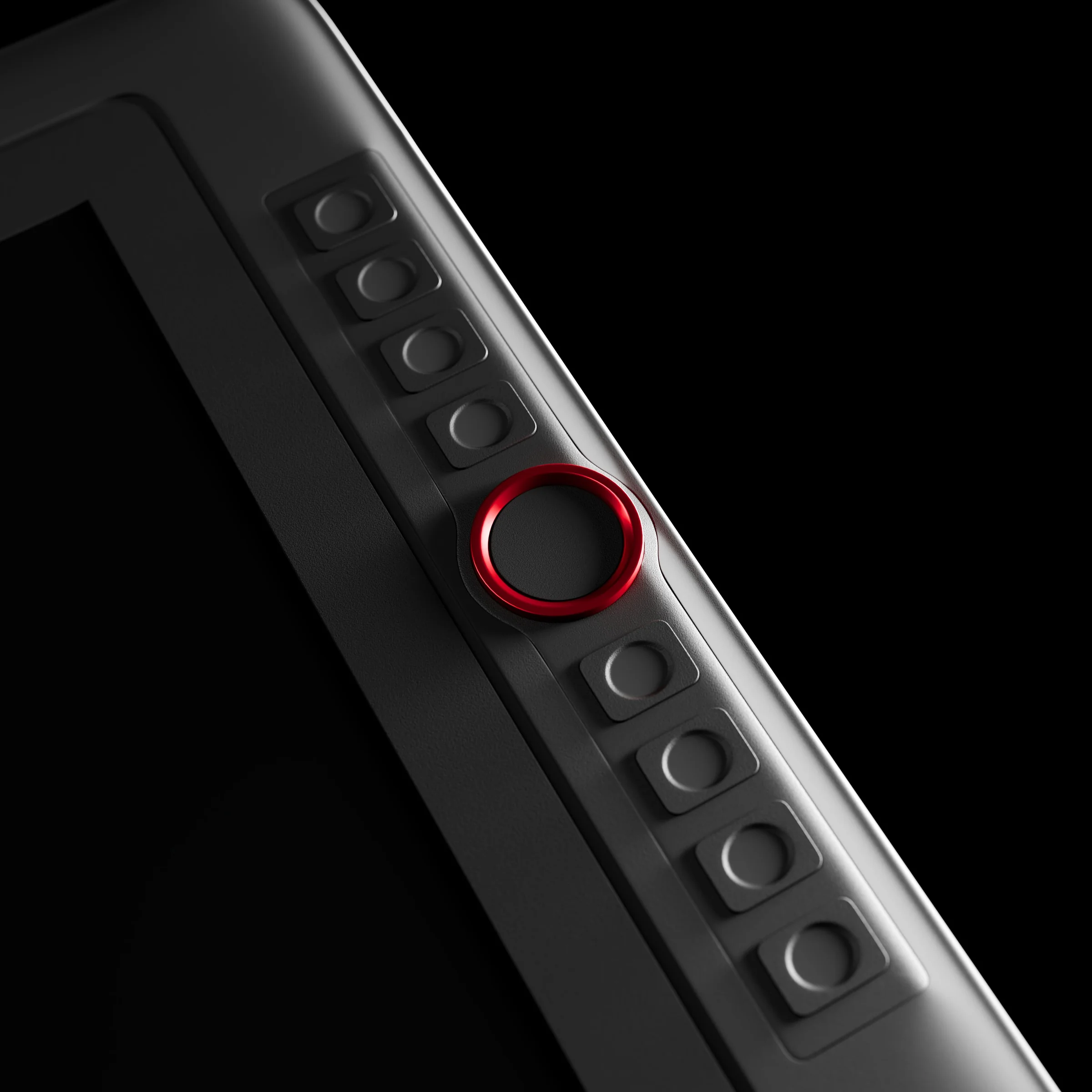Close view of the drawing display dial and shortcut buttons